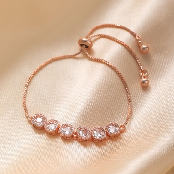 Luxe Cubic Zirconia Pave Pull Dainty Bracelet - Picture 3 of 10